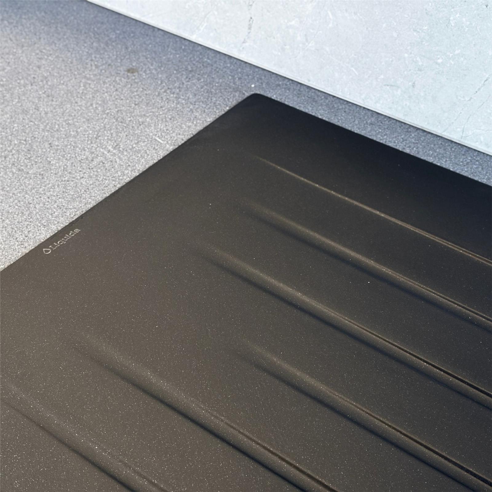 Liquida GRN150BL 1.5 Bowl Black Granite Reversible Kitchen Sink With Wastes